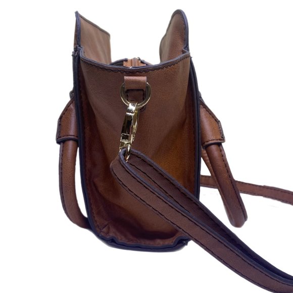 London Fog Brown Leather Hand or Shoulder Bag w/Adjustable & Removable Strap - Picture 15 of 15